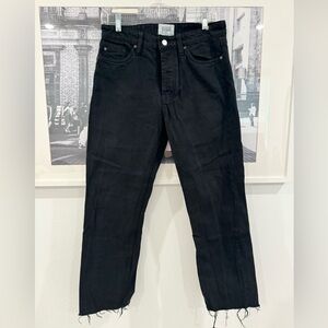 Zara Straight Leg Black Denim Ankle Jeans Button fly | 6 / 28